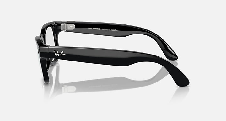 Ray-Ban RAY-BAN META WAYFARER - GEN 1 Black with Clear Blue-Violet Light Filter lenses - Lateral