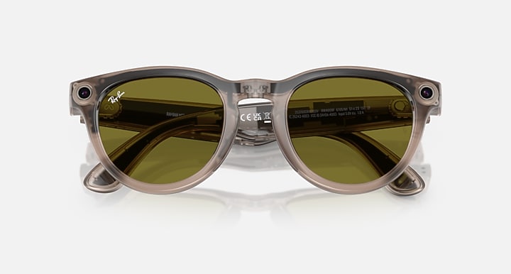 Ray-Ban RAY-BAN META LOW BRIDGE FIT HEADLINER - GEN 1 Warm Stone with Clear/Dark Green Transitions® lenses - Alternative