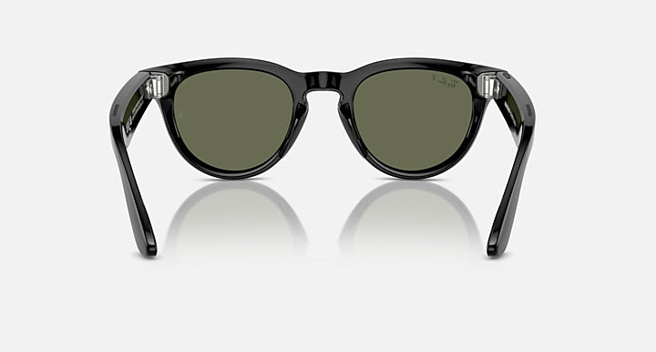 Ray-Ban RAY-BAN META HEADLINER - GEN 1 Black with G-15 Green Polarized Solid Color lenses - Back