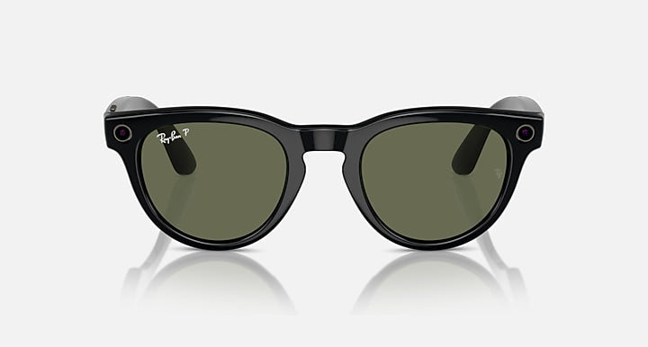 Ray-Ban RAY-BAN META HEADLINER - GEN 1 Black with G-15 Green Polarized Solid Color lenses - Front