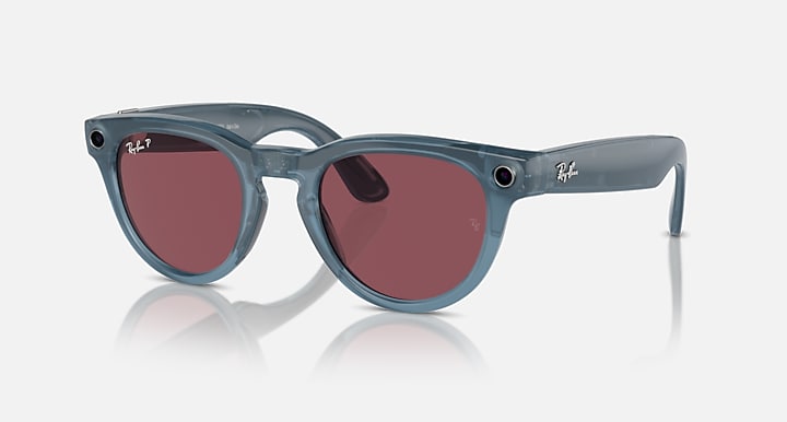 Ray-Ban RAY-BAN META HEADLINER - GEN 1 Jeans with Dusty Red Polarized Solid Color lenses - Quarter