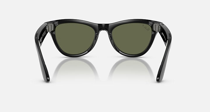 Ray-Ban RAY-BAN META SKYLER - GEN 1 Black with G-15 Green Polarized Solid Color lenses - Back