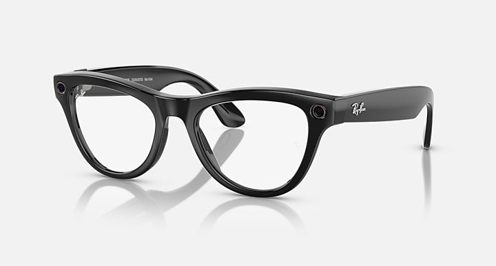 Ray-Ban RAY-BAN META SKYLER - GEN 1 Black with Clear/Cerulean Blue Transitions® lenses - Quarter