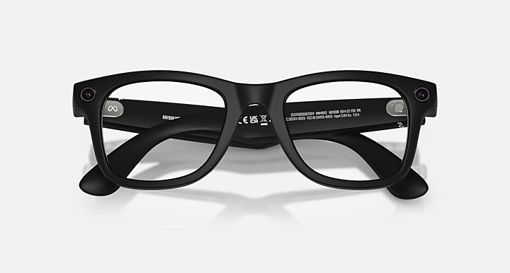 Ray-Ban RAY-BAN META WAYFARER - GEN 2 Black with Clear Blue-Violet Light Filter lenses - Closed Front