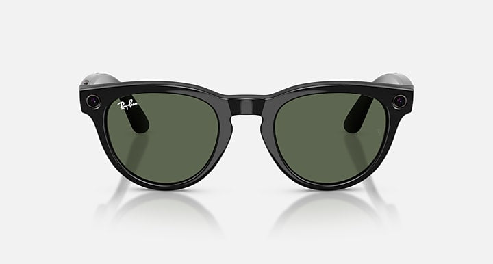 Ray-Ban RAY-BAN META LOW BRIDGE FIT HEADLINER - GEN 2 Black with G-15 Green Solid Color lenses - Front