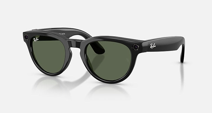 Ray-Ban RAY-BAN META LOW BRIDGE FIT HEADLINER - GEN 2 Black with G-15 Green Solid Color lenses - Quarter