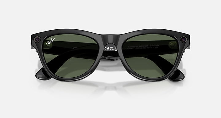 Ray-Ban RAY-BAN META SKYLER - GEN 2 Black with G-15 Green Solid Color lenses - Closed Front