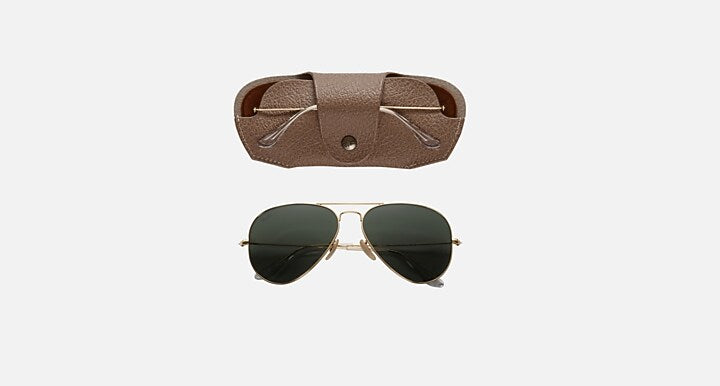 Ray-Ban AVIATOR Arista Gold with G-15 Green Solid Color lenses - Packaging