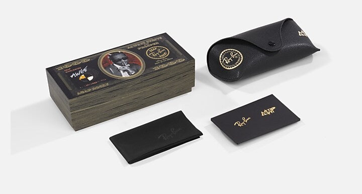 Ray-Ban MEGA CLUBMASTER BLACKED OUT COLLECTION Black On Gold; Black with Ultra Black Solid Color lenses - Packaging