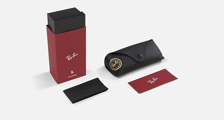 Ray-Ban RB4441D YEAR OF THE HORSE EDITION Full Dark Brown with Dark Blue Solid Color lenses - Packaging