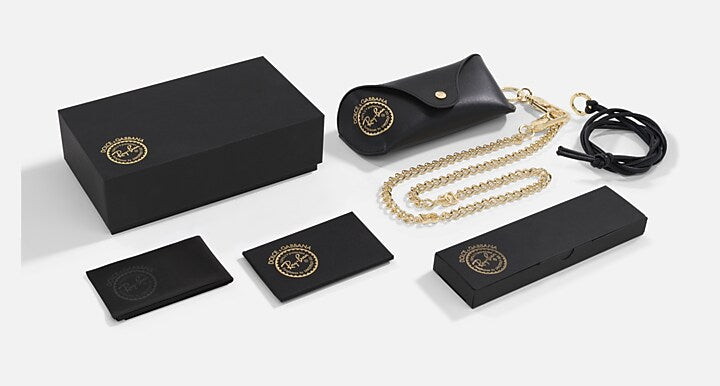 Ray-Ban THE OUTDOORSMAN BY DOLCE&GABBANA Arista Gold with Dark Green Solid Color lenses - Packaging