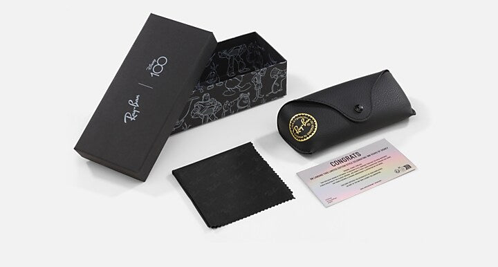 Ray-Ban MEGA WAYFARER DISNEY 100TH ANNIVERSARY White; White With Pattern Black with Dark Grey Solid Color lenses - Packaging