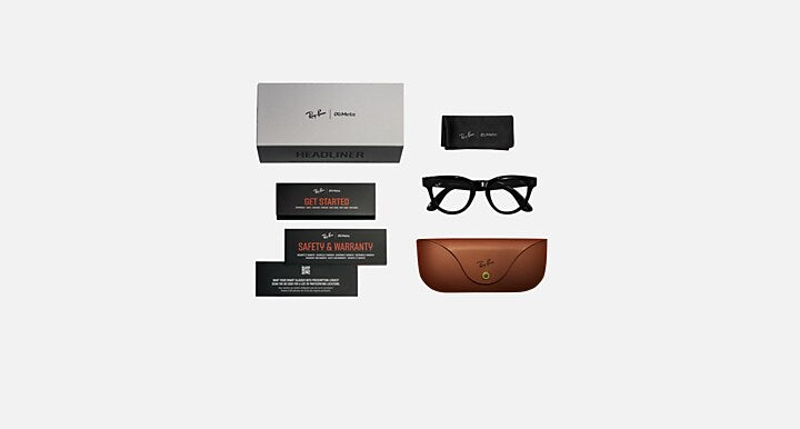 Ray-Ban RAY-BAN META HEADLINER - GEN 1 Black with Charcoal Black Solid Color lenses - Packaging