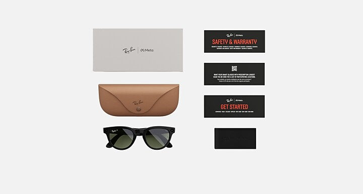 Ray-Ban RAY-BAN META LOW BRIDGE FIT HEADLINER - GEN 1 Warm Stone with Clear/Dark Green Transitions® lenses - Packaging