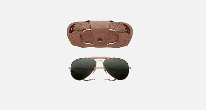 Ray-Ban OUTDOORSMAN Arista Gold with G-15 Green Solid Color lenses - Packaging