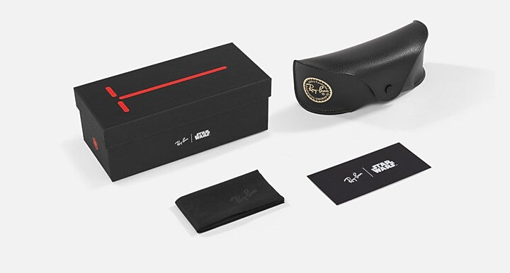 Ray-Ban RAY-BAN STAR WARS™ – KYLO REN MEGA BALORAMA Transparent Black with Red Polarized Solid Color - Mirror lenses - Packaging