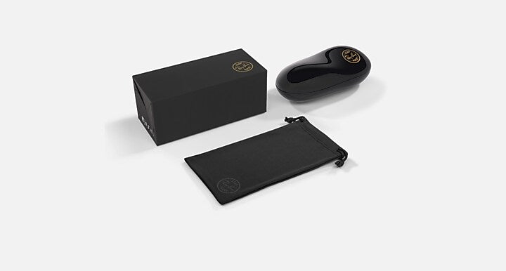 Ray-Ban AVIATOR PUFFER Black with Dark Blue Solid Color lenses - Packaging